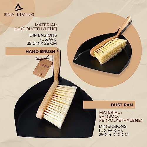 Bamboo Dust Pan & Brush Set, Portable Dustpan & Brush, Perfect For Household Cleaning, Sturdy & Effective Dust Pan, Bamboo Sweeping Brush - Standard - size: Standard