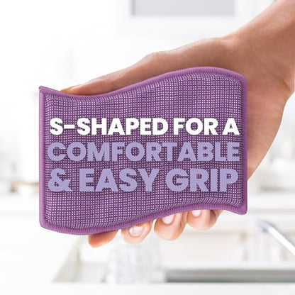 Scotch-Brite Dobie Stay Clean Scrubbers, Non-Scratch Dual-Sided Dish Sponges with Absorbent Cloth Side, Odor Resistant Scrubbing Pads for Dishes and Household Cleaning, 8-Pack - size: 8 Pads