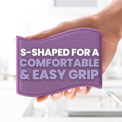 Scotch-Brite Stay Clean Scrubber Pads, Non-Scratch Dish Sponges for Kitchen Cleaning, 12 Count, Rinses Clean, Odor-Resistant, Safe on Non-Stick Cookware, Pots, Pans, and Glassware - size: 12 Pads