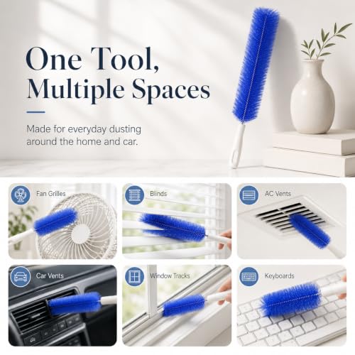 90° Flexible Ceiling & Fan Dust Magnet, Bendable Microfiber Head, Fan Cleaning Brush, Washable Dusters for Cleaning Fans, Blinds, Dryer Vents (2, Mixed Colors) - color: Mixed Colors