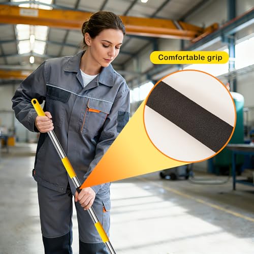Professional Commercial Mop Industrial Heavy Duty Mop with 54" Long Handle ,Wet Mop for Home,Workshop,Garage Floors Cleaning,with 53'' Stainless Steel Mop Handle,Yellow