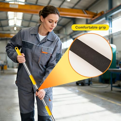 Professional Commercial Mop Industrial Heavy Duty Mop with 54" Long Handle ,Wet Mop for Home,Workshop,Garage Floors Cleaning,with 53'' Stainless Steel Mop Handle,Yellow