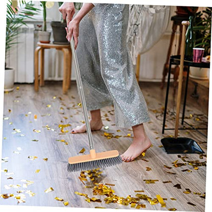 COLLBATH Stainless Steel Cleaning Floor Brush Long-Handle Bathroom Broom Grout Brush Mop Head Comfortable to Hold - color: Multicolor