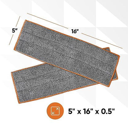 Superio Microfiber Mop Pads Refill, Replacement Head with Velcro, 16 Inch for Flat, Spray Mop Set - 3 Pack - Grey - size: 3 Mopping pads