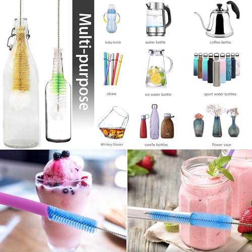 Hookah Cleaning Kit,Bottle Brush Set 8 Premium Cleaning Brushes Kit for Shisha Cleaning Water Bottle,Teapot Narrow Neck Glass Containers Hard-to-Reach Items