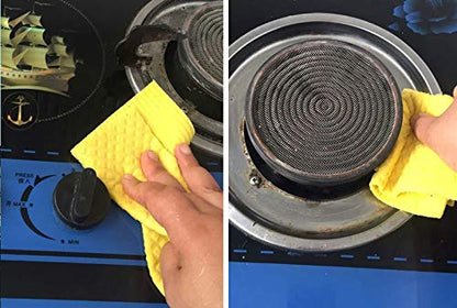 Reusable Cleaning Cellulose Sponge Cloths Absorbent Wipes Clean Kitchen Car Dish Eco-Friendly Dishcloth Hand Towel Auto - 1pack (5pcs) - style: 5pcs - Vacuum