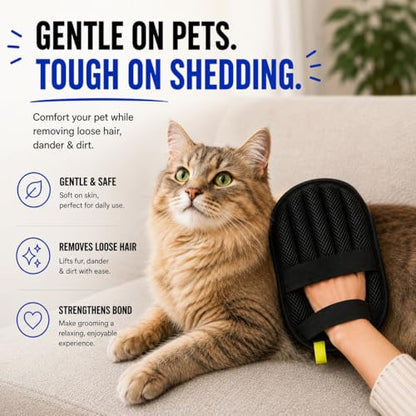 Pet Hair Removal Glove for Dogs & Cats, Newly Upgraded Reusable Electrostatic Pet Hair Remover Tool for Couch, Furniture, Bedding, Clothing & Car Seats