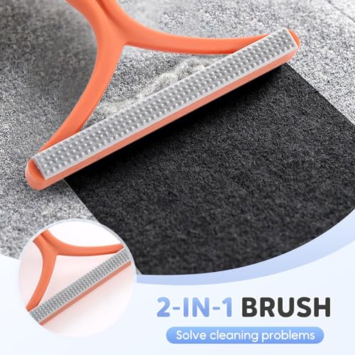 Pet Hair Removal Tool, Portable Fur Remover Brush & Carpet Scraper Rake, Dog & Cat Hair Remover for Couch, Carpet, Car Mats, Pet Bed & Furniture (Blue) - color: Blue