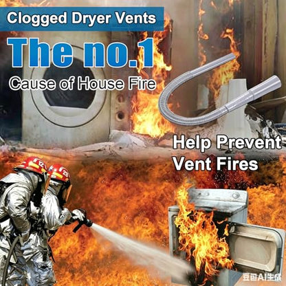 3 Pieces Dryer Vent Cleaner Kit: Vacuum Hose With Brush & Gloves Fits for Vacuums Cleaner, Refrigerator Condenser Coils, Tight Spaces Behind Appliances, Deep Cleaning Tools for Clogged Ducts-Gray - color: Gray(Complete Kit)