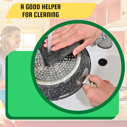 Steel Wool Scrub Sponges Kitchen, Reusable Dish Scrubber Sponge, for Pots, Pans, Gentle and Scratch Free - 6 Pack Black - size: 6 Pack