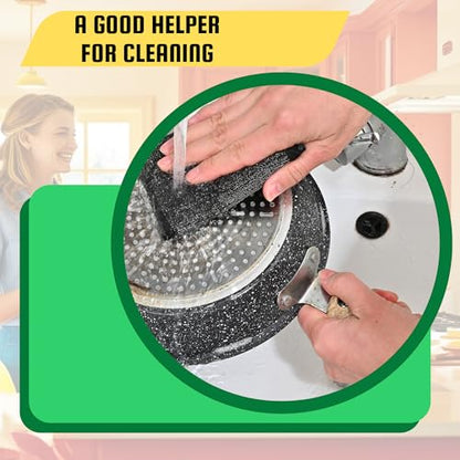 Steel Wool Scrub Sponges Kitchen, Reusable Dish Scrubber Sponge, for Pots, Pans, Gentle and Scratch Free - 6 Pack Black - size: 6 Pack