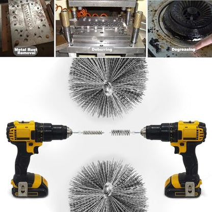 ASNOMY 5Pcs 5/8" Stainless Steel Bore Brush,Wire Brush Bore Cleaning Brush Set for Power Drill Cleaning, Abrasive Wire Brush Stainless Steel Brush with 1/4" Hex Shank - style: 5Pcs 16mm | 5/8" Inch