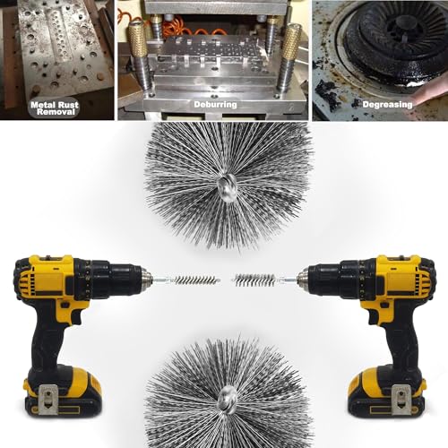 ASNOMY 5Pcs 5/16" Stainless Steel Bore Brush, Bristles Wire Brush Bore Cleaning Brush Set for Power Drill Cleaning, Abrasive Wire Brush Stainless Steel Brush with 1/4" Hex Shank - style: 5Pcs 8mm | 5/16" Inch