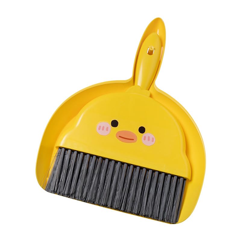 Small Broom and Dustpan Set,1pc Dust Pan and Brush Set,Cute Little Yellow Hand Mini Broom and Dustpan Set,Small dust pan Mini for Tabletop Debris,Keyboards&Clean Pet Cages Guinea Pig Cage(Chick) - style: Chick