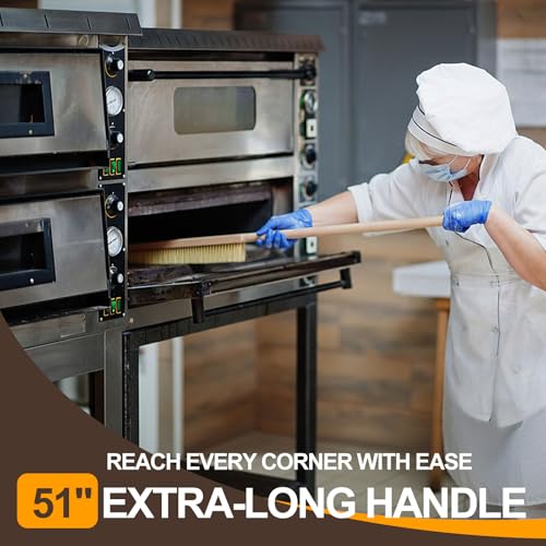 Maxdot 2 Pcs 51 Inch Giant Oven Brush Pizza Stone Brush with Long Handle for BBQ Grill Cleaning, Outdoor Oven Accessories - size: 51 Inch