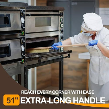 Maxdot 2 Pcs 51 Inch Giant Oven Brush Pizza Stone Brush with Long Handle for BBQ Grill Cleaning, Outdoor Oven Accessories - size: 51 Inch