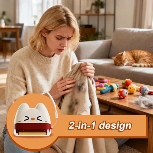 Washable Lint Roller, Cute and Ergonomic Design, 10.4x9cm, Reusable Pet Hair Roller, Fabric Care Lint Remover, Reusable and Eco Friendly, for Clothing, Couches, Beds, Or Upholstery at Home, Travel - color: Wine Red