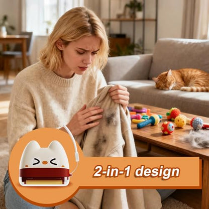 Washable Lint Roller, Cute and Ergonomic Design, 10.4x9cm, Reusable Pet Hair Roller, Fabric Care Lint Remover, Reusable and Eco Friendly, for Clothing, Couches, Beds, Or Upholstery at Home, Travel - color: Wine Red