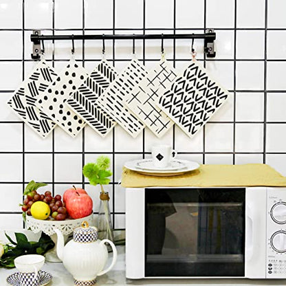 Swedish Dishcloths for Kitchen,6 Pack Black Minimalist Swedish Dish Towels,Cellulose Sponge Cloths,Non Scratch Reusable Paper Towels Biodegradable and Reusable Kitchen Dish Rags - color: Black