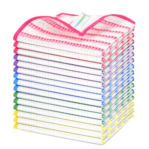 Forggon Wood Fiber Cleaning Cloth-15pcs, Super Absorbent Cleaning Cloth, No Oil Stains, Household No Stripe Cleaning Cloth for Car Kitchen Household, Multifunctional Cleaning Towel, Size:11.5x11.5in - color: Multicolor, size: 11.5x11.5inch-15Pack