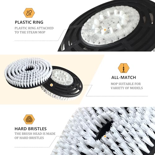 Steam Mop Replacement Brush Pads for Shark Steam and Scrub Mop S8201 S8001 S7201 S7000 Series 2 Brush Heads +2 Microfiber Absorbent Pads - color: 2white 2green