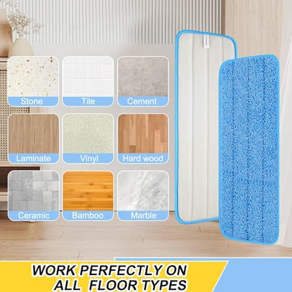 10 Pack 16.5 inch Reusable Mop Pads Microfiber Spray Mop Replacement Heads for Wet/Dry Mops Compatible with Bona Floor Care System - color: 10 Pack