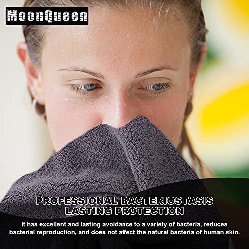 MOONQUEEN Microfiber Facial Cloths Fast Drying Washcloth 12 Pack - Premium Soft Makeup Remover Cloths - Grey - color: Grey, size: 12x12 Inch (Pack of 12)