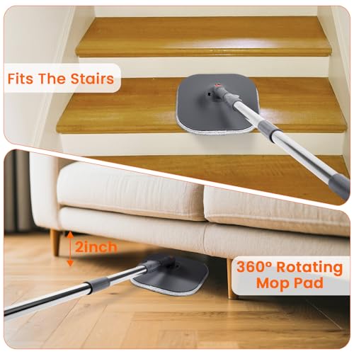 Chabatree Mop and Bucket Set，Spin Mop and Bucket Set with Separate Dirty and Clean Water，12 Replaceable Mop Pads，Deep-Cleaning Mops for Floors, Versatile Mops for Walls - size: Mop Set with 12 Pads