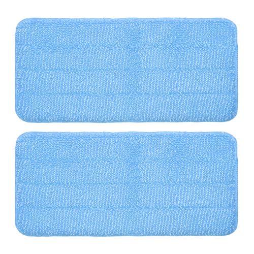 uxcell 2Pcs Microfiber Mop Pads, 11.8x5.5 Reusable Replacement Flat Mop Pad Refills with Hook-and-Loop for Home Office Restaurant Surface/Hardwood Floor Cleaning, Blue - color: Blue