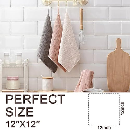 K&janet6am Dish Cloths for Washing Dishes, 12 Pack Kitchen Dish Cloths, Super Absorbent Microfiber Cleaning Cloth, Premium Waffle Dish Towels for Kitchen, 12x12 Inches - color: 12pack