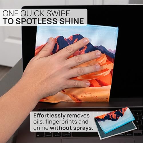 Microfiber Wholesale Quick Cloth Glasses Cleaning Cloths–8x8 Desert 1-Pack with Case | Double-Sided Lens Cleaner for Eyeglasses, Camera, Screens & Glass | Reusable Microfiber Glass Polishing Cloths - color: Desert, size: 8"x8"