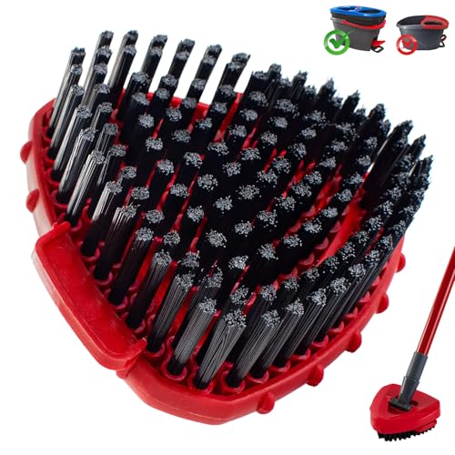 Scrubber Mop Head for Ocedar, Upgrade Scrub Brush for Ocedar, Spin Mop Scrub Brush Head for O Cedar RinseClean 2-Tank, More Bristles Scrub Brush Attachment for Bathroom - size: 1 Pack Scrubber Mop Head-2Tank