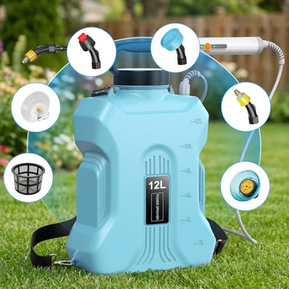 Tarden 3.5 Gallon Battery Powered Backpack Sprayer - Electric Garden Sprayer with USB Rechargeable Handle, Telescopic Wand & 5 Nozzles for Lawn Care 12L - size: 3.5 Gallon