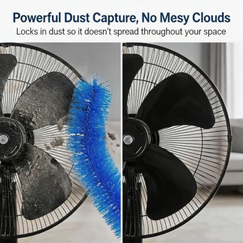 Bendable Microfiber Head, 2026 Upgraded Fan Cleaner Brush, Reusable Washable Dust Brush, 15.7in Flexible Cleaning Brush for Electric Fans Air Conditioning Home Car Vents Curtain (2Pcs-Mix) - color: 2pcs-mix