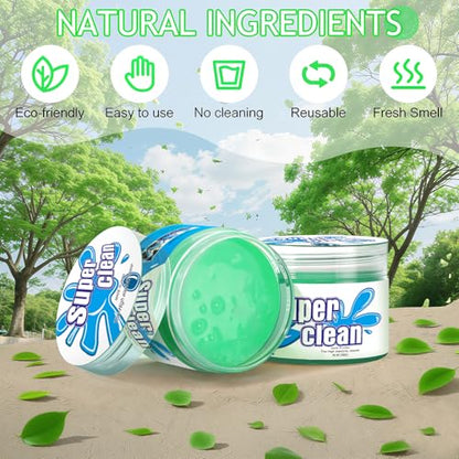 TeSabMi Car Cleaning Gel Car Cleaning Putty Car Putty Car Interior Cleaner Car Slime Car Detailing Kit Car Accessories Gifts for Men Women Stocking Stuffers Green - color: Green