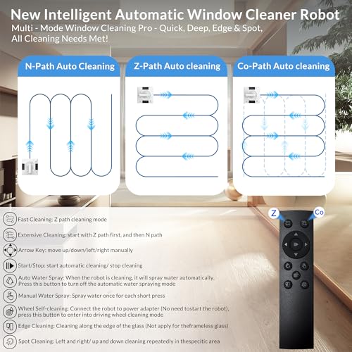 Smart Window Cleaning Robot With Dual Water Spray,3800pa Suction, Multiple Anti - Fall Protection,AI Path Planning,App & Remote Control,Ideal Window Washer Robot For High-Rise Windows And Glass Doors
