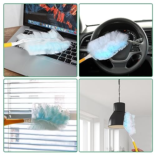Duster Refills,Static Dust Removal Brush Disposable Replacement Head Compatible with Swiffer Duster Refills for Electronics, Furniture, Blinds, Ceiling Fans (Blue, 18 PCS) - color: Blue, size: 18 Refills