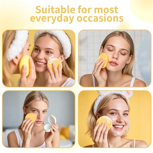 100-Count Compressed Facial Sponges, Natural Cosmetic Spa Sponges for Facial Cleansing, Exfoliating Mask, Makeup Remover, Travel Face Sponges - Yellow - color: Yellow
