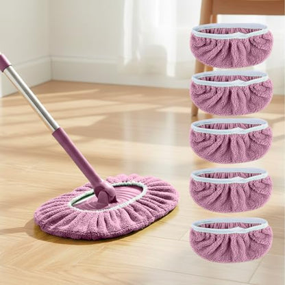5 Pack Reusable Microfiber Mop Pads - Dry Sweeping Cloths & Wet Mopping Cloths - Washable Wet Pads Refill for Mopping Floors (Mop is not Included), Purple - color: Purple 5-pack