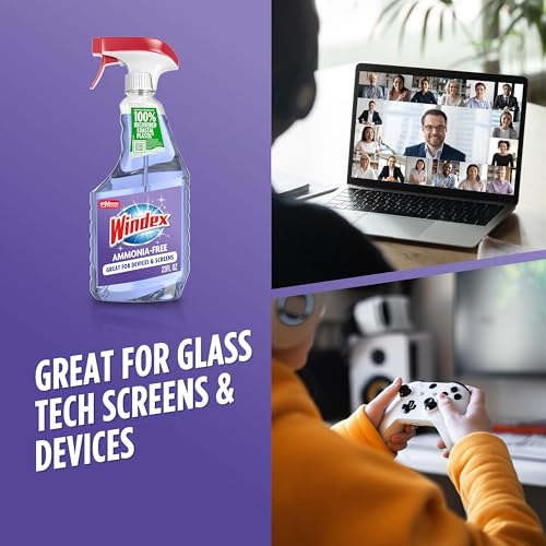 Windex Glass and Window Cleaner Spray Bottle, Ammonia Free, Packaging Designed to Prevent Leakage and Breaking, Surface Cleaning Spray, Crystal Rain Scent, 23 Fl Oz - size: 23 Fl Oz (Pack of 1)