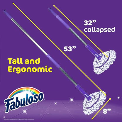 Fabuloso Twist Mop, Self Wringing Floor Mop with Non Scratch Scrubber and Removable Washable Head for Hardwood, Tile, Vinyl and Laminate Floors Cleaning System, 53 Inch Tall - size: Twist Mop
