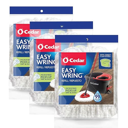 O-Cedar EasyWring Spin Mop Head Refill (Pack of 3) - size: 3 - Pack, style: EasyWring