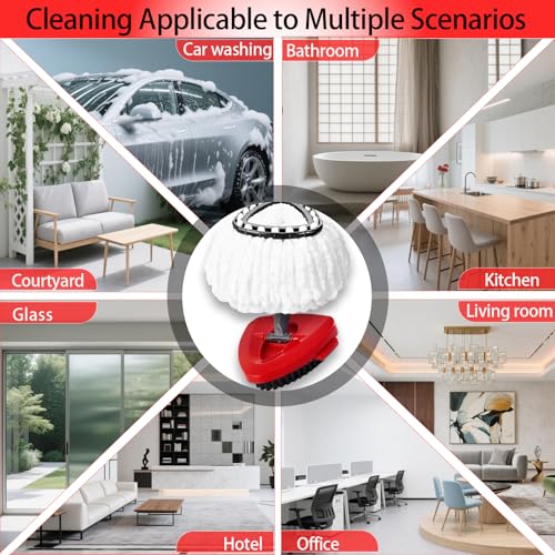 7-Pack Mop Heads Replacements for Ocedar EasyWring 1 Tank,Microfiber Spin Mop Refills, Deep Cleaning, Easy to Replace, Machine Washable
