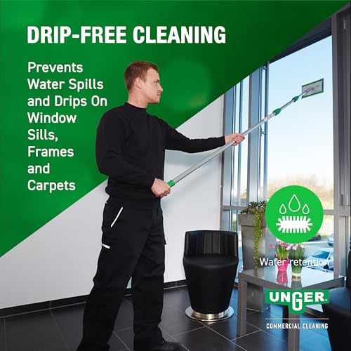 Unger Commercial SpeedClean Window Cleaning Kit, 11-Piece Set, 8-Inch Pad Holder with Microfiber Pads, 6-Foot Reach