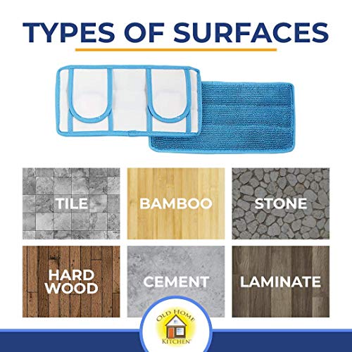 Reusable Microfiber Mop Pads | Durable Machine Washable Refills | Compatible with Swiffer Dry Mops | Flat Mop Pads for Efficient Floor Cleaning | 2 Pack - size: 2 Count (Pack of 1)