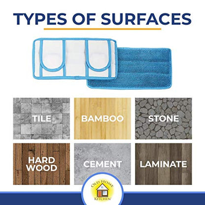 Reusable Microfiber Mop Pads | Durable Machine Washable Refills | Compatible with Swiffer Dry Mops | Flat Mop Pads for Efficient Floor Cleaning | 2 Pack - size: 2 Count (Pack of 1)