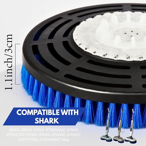 Frescares S7001 Upgraded Replacement Steam Mop Brush Head for Shark,S8201 S8001 S7000 S7201 S7000AMZ S7005 S7020 S7001C Scrubbing and Sanitizing Hard Floor Steam Mop Pads (2Blue) - color: 2blue