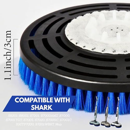 Frescares S7001 Upgraded Replacement Steam Mop Brush Head for Shark,S8201 S8001 S7000 S7201 S7000AMZ S7005 S7020 S7001C Scrubbing and Sanitizing Hard Floor Steam Mop Pads (2Blue) - color: 2blue