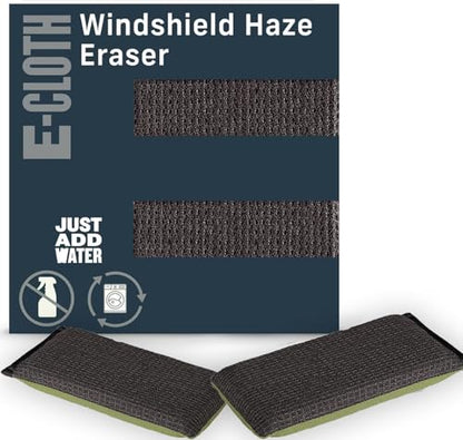 E-Cloth Windshield Haze Eraser - Interior Windshield & Car Window Cleaner Tool, Keeps Mirrors Clean, Spot Washes Inside Glass, Car Cleaning Supplies, Microfiber Sponge, Streak Free Finish - 2 Pack - size: 1 Count (Pack of 2)