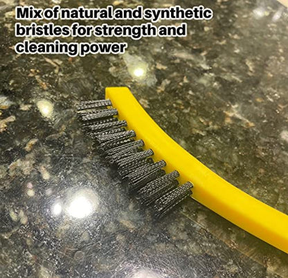 Rubbermaid Commercial Products 8.5" Tile and Grout Scrub Brush, Plastic Bristles, Black, for Industrial/Professional Use On Grout, Tile, and Other Small Areas - size: 8.5"